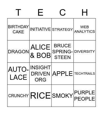 TECH BREAKFAST BINGO Card