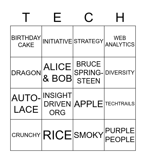 TECH BREAKFAST BINGO Card