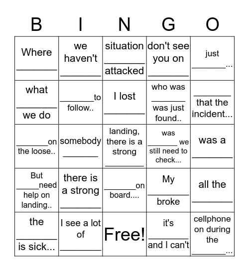 FAC Bingo! Bingo Card