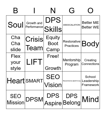 Invested in your Growth Bingo Card