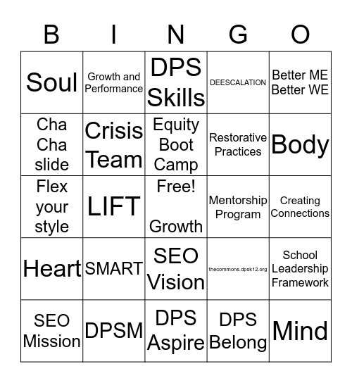 Invested in your Growth Bingo Card