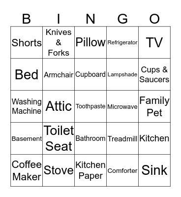 All in the House Bingo Card