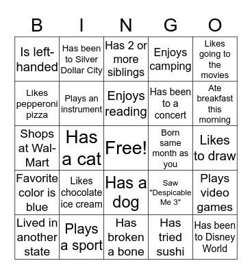 Bingo Card
