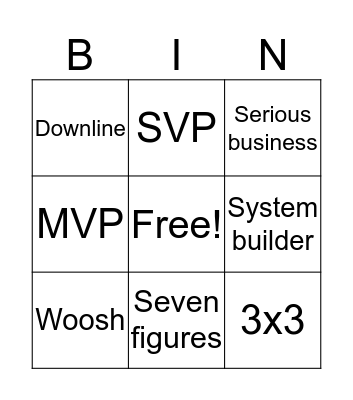 WFG Bingo Card