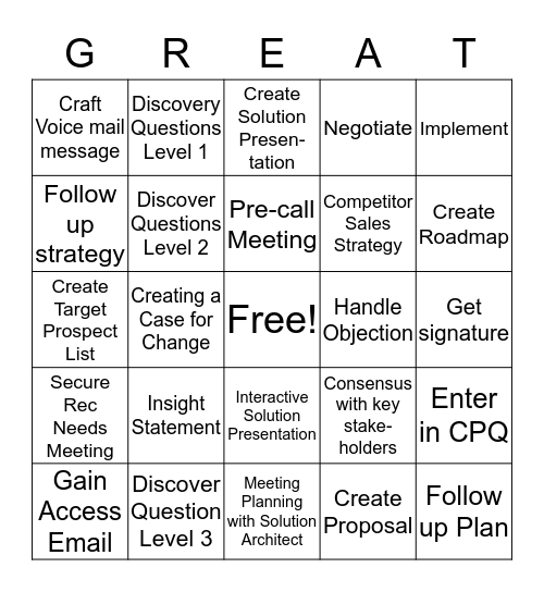 Learning & Enablement BINGO Card