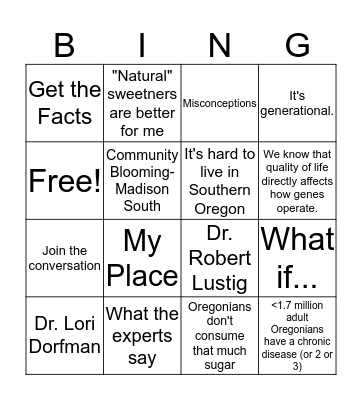 Place Matters Oregon! Bingo Card