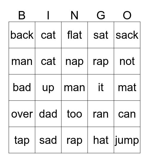 I can, Too  Bingo Card