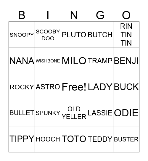 DOG DAYS OF SUMMER Bingo Card