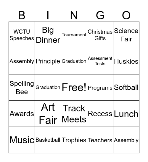 Class of 1978 Bingo Card