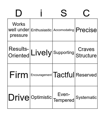 DiSCo Party Bingo Card