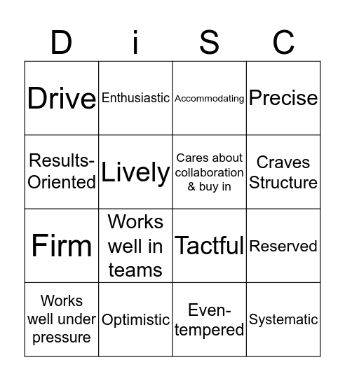 DiSCo Party Bingo Card