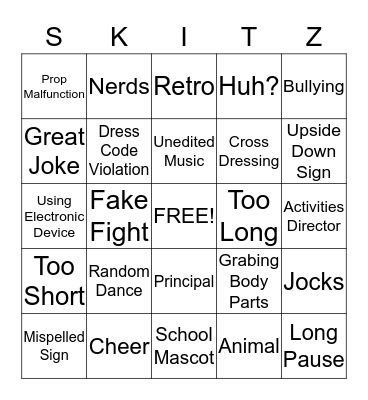 SKITZ Bingo Card