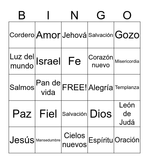 Principe de Paz   Bingo Card