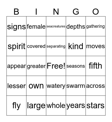 Compass Week 1 Bingo Card