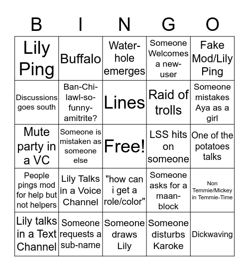 Pachoom's BINGO Card