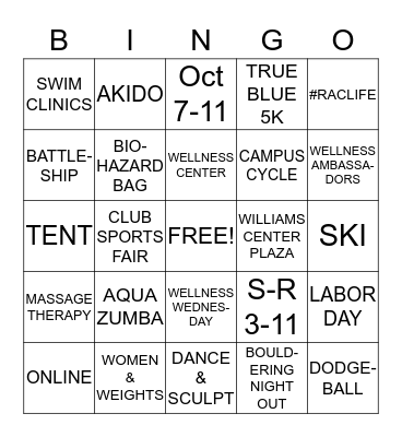 PROGRAM UPDATES Bingo Card