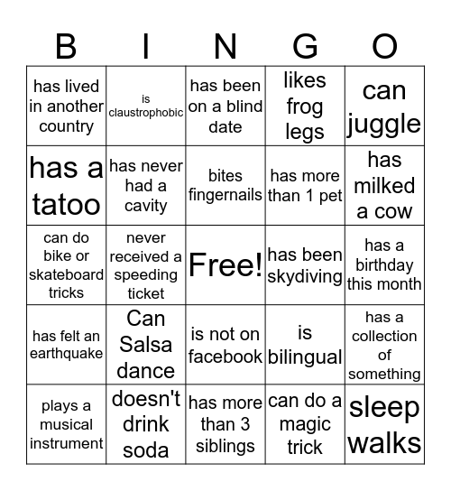 CSD Icebreaker! Bingo Card