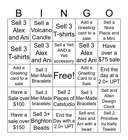 Artsy Bingo Card