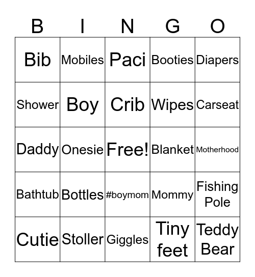 Callie's Baby Shower Bingo! Bingo Card