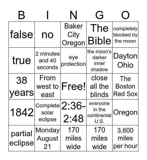 Bingo Card