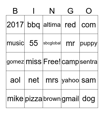VERIFICATION BINGO Card