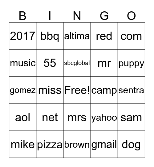 VERIFICATION BINGO Card