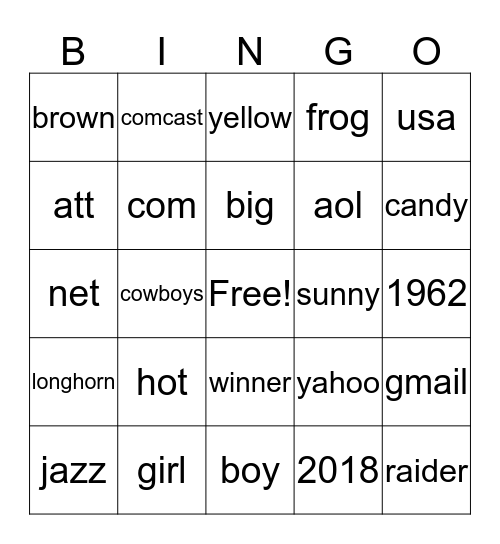 VERFICATION BINGO Card