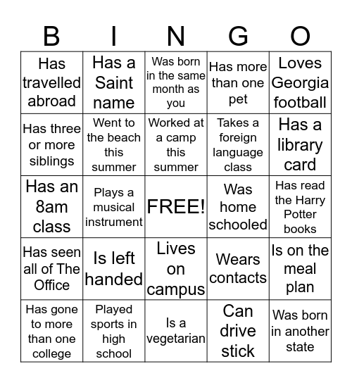 Someone who... Bingo Card