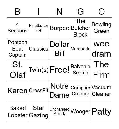 Bill's Big BINGO Card