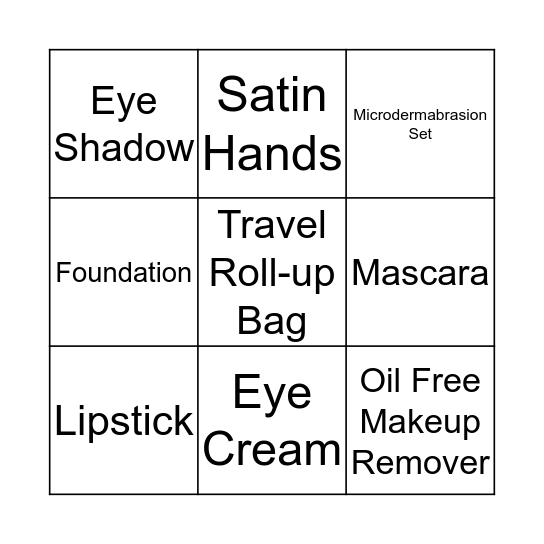 Char's Mary Kay Bingo Card