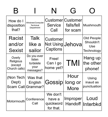 CC Bingo V.Z Bingo Card