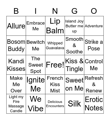 EROTIC BINGO Card