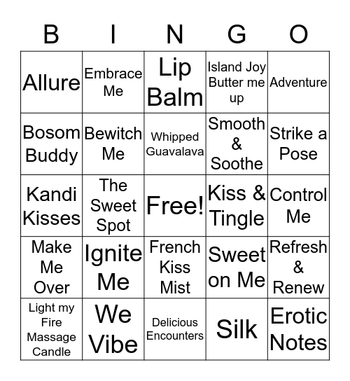 EROTIC BINGO Card