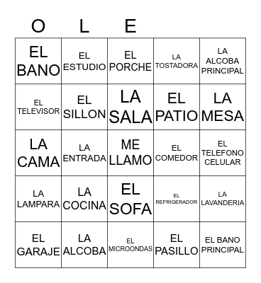 LA CASA Bingo Card