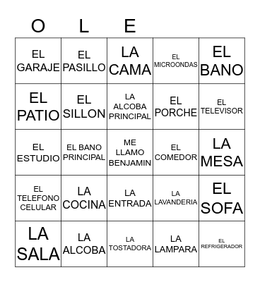 LA CASA Bingo Card