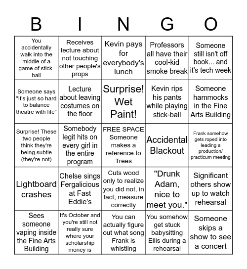 Black Box Bingo AKA One of My Worst Ideas Yet Bingo Card