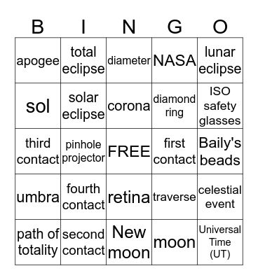 ECLIPSE! Bingo Card