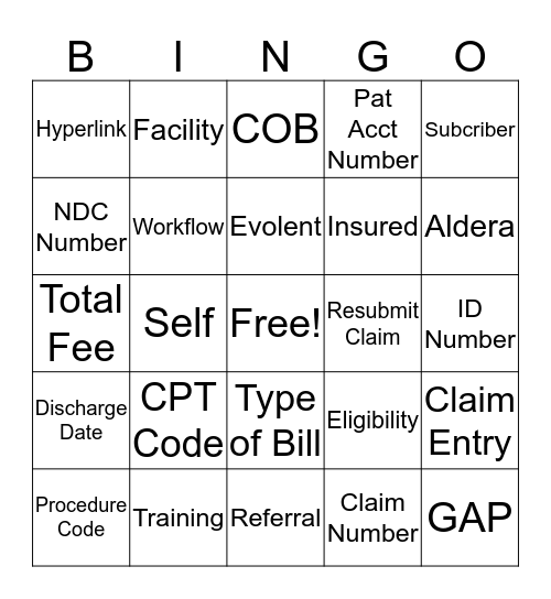 Evolent Bingo Card
