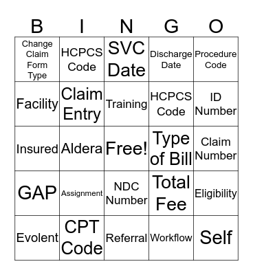 Evolent Bingo Card