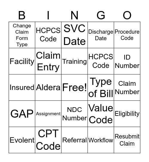 Evolent Bingo Card