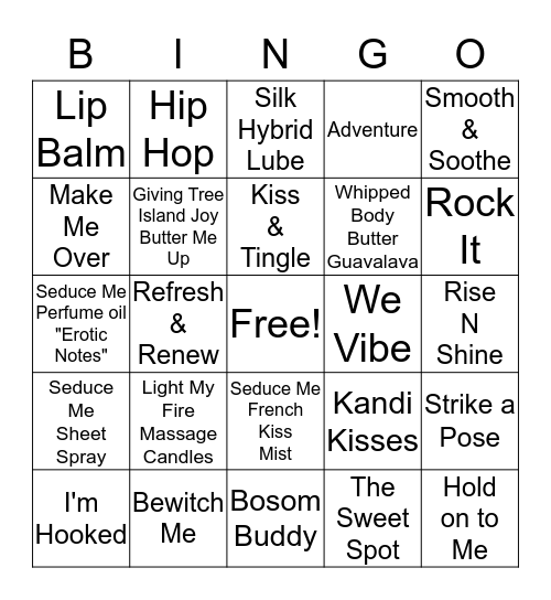 EROTIC BINGO Card