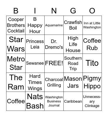 Becky Jon Bingo! Bingo Card