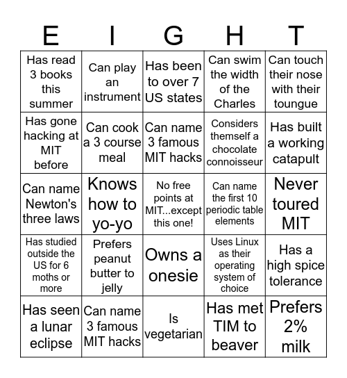 PhysPOP Icebreaker Bingo! Bingo Card