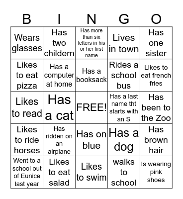 People Bingo Card