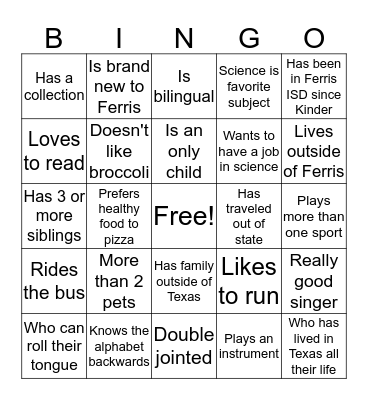 WHO HAS  Bingo Card