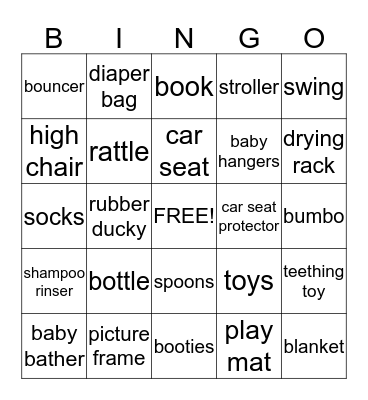 Laurie's Baby BINGO Card