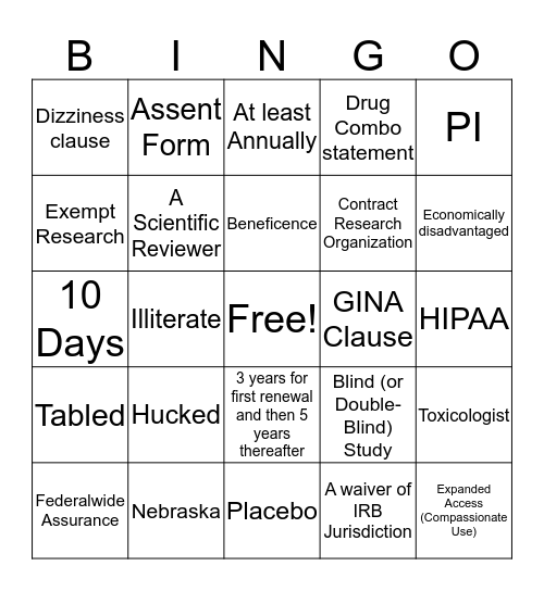 IR-BINGO Card