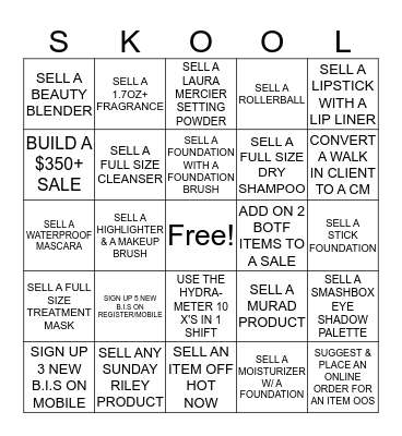BACK TO SKOOL BLACKOUT BINGO Card
