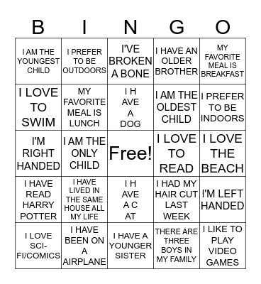 ICEBREAKER BINGO Card
