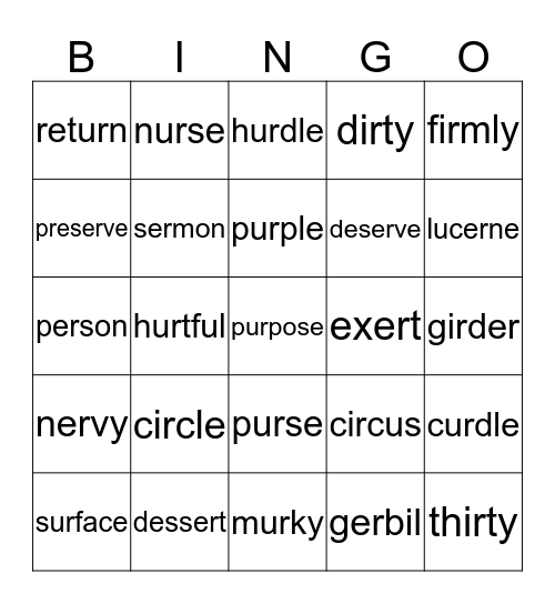 12 Bingo Card